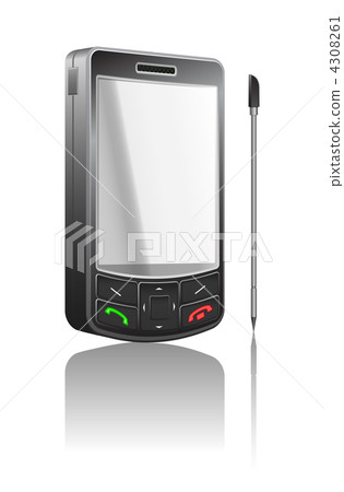 Vector realistic illustration of a black PDA 4308261