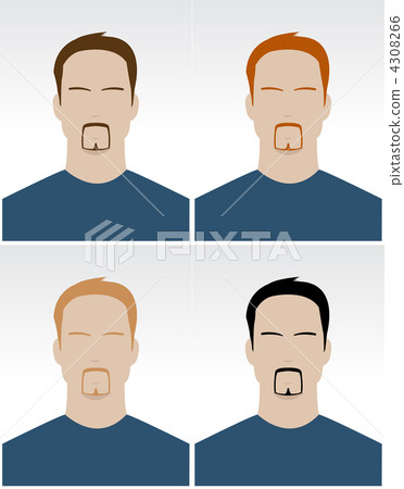 Vector set of simple male faces 4308266