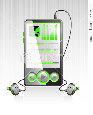 Vector stylish player with modern green interface Vector stylish player with modern green interface 4308282