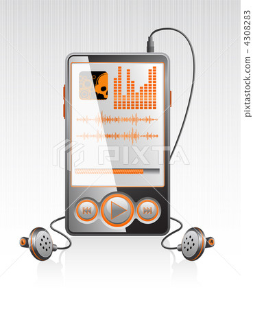 Vector stylish player with modern orange interface Vector stylish player with modern orange interface 4308283