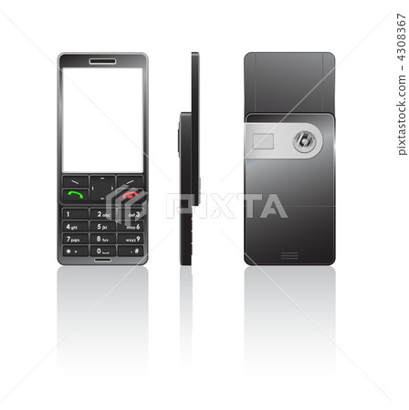 Vector illustration of a black cellphone 4308367