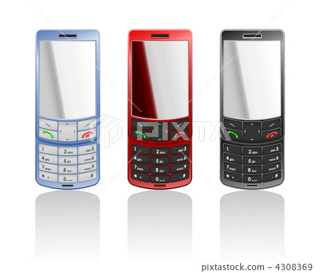 Vector realistic color mobile phones 4308369