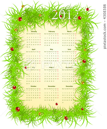Vector illustration of spring 2012 calendar 4308386