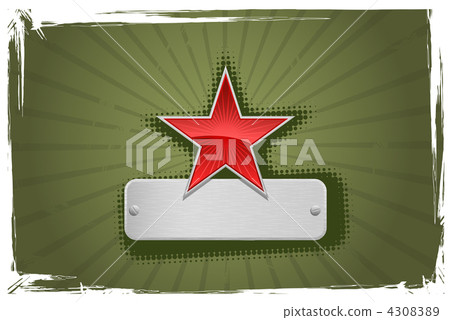 Vector red and green star frame 4308389
