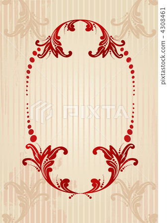 Vector illustration of a red abstract floral frame 4308461