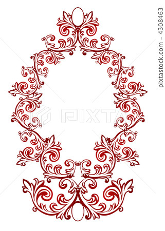 Vector red floral frame Vector red floral frame 4308463