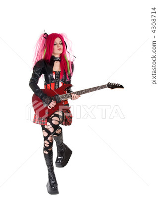 Gothic girl playing guitar 4308714