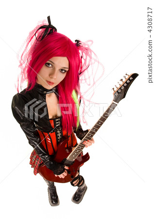 Attractive girl with guitar 4308717