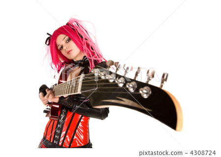 Gothic girl with guitar 4308724