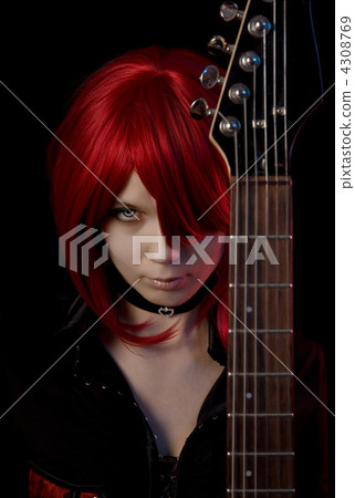 Sexy vampire girl with guitar 4308769