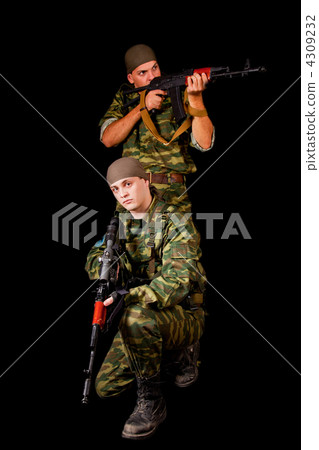 Two soldiers with weapon Two soldiers with weapon 4309232