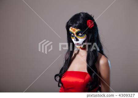 Sugar skull girl in red dress Sugar skull girl in red dress 4309327