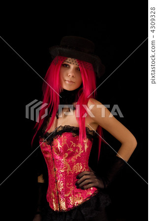 Cabaret girl in pink corset Cabaret girl in pink corset 4309328