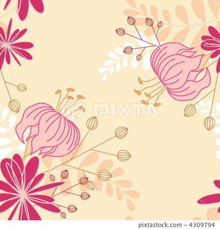 floral seamless pattern - Stock Illustration [4309794] - PIXTA