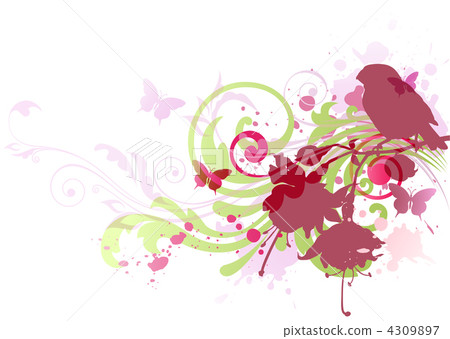 abstract background with bird - Stock Illustration [4309897] - PIXTA