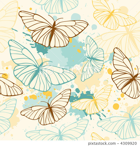 butterfly seamless pattern - Stock Illustration [4309920] - PIXTA