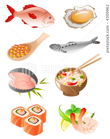 set of seafood icons set of seafood icons 4309962