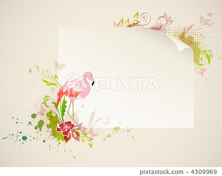 Banner with flamingo Banner with flamingo 4309969