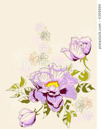 floral background with peony 4309984