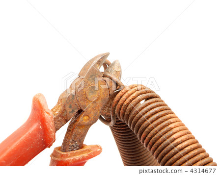 Nippers and a spring on a white background 4314677