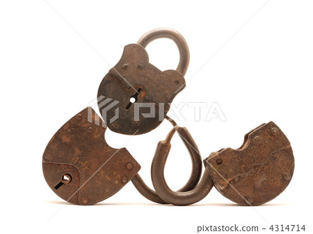The old locks on a white background The old locks on a white background 4314714