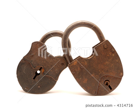 The old locks on a white background 4314716