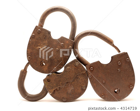 The old locks on a white background The old locks on a white background 4314719