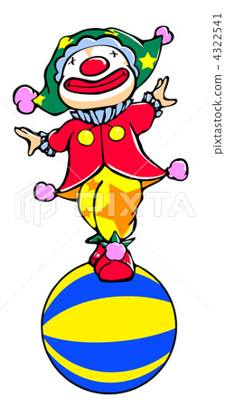 A riding clown (color ver.) - Stock Illustration [4322541] - PIXTA