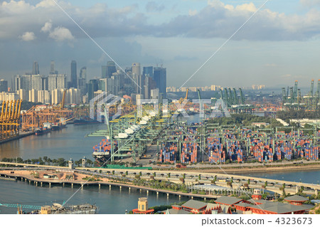 A lively port in Singapore A lively port in Singapore 4323673