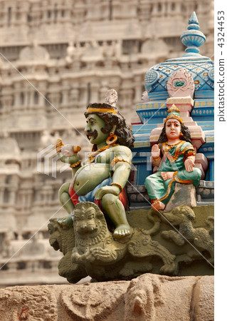 Sculptures on Hindu temple tower 4324453