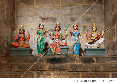 Hindu goddesses Parvati, Lashmi and Saraswati 4324467