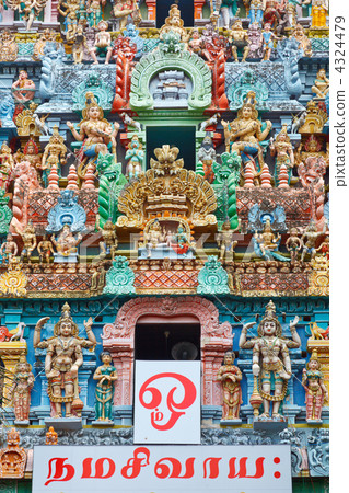 Sculptures on Hindu temple tower Sculptures on Hindu temple tower 4324479