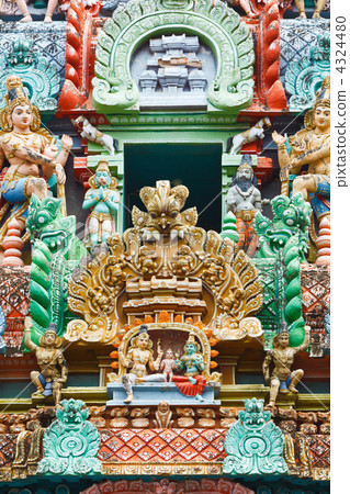 Sculptures on Hindu temple tower 4324480