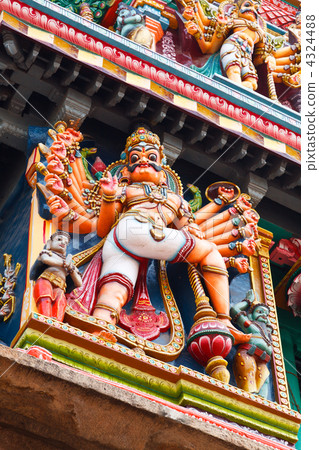 Sculptures on Hindu temple tower Sculptures on Hindu temple tower 4324488