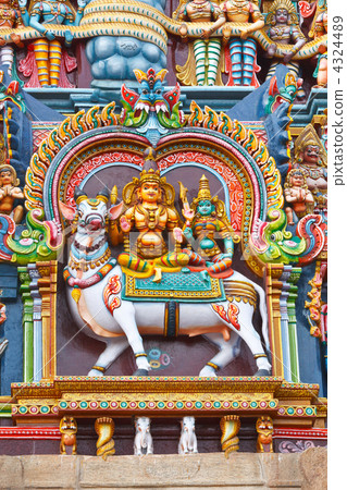 Sculptures on Hindu temple tower Sculptures on Hindu temple tower 4324489