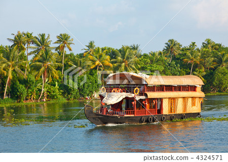 Houseboat on Kerala backwaters, India 4324571