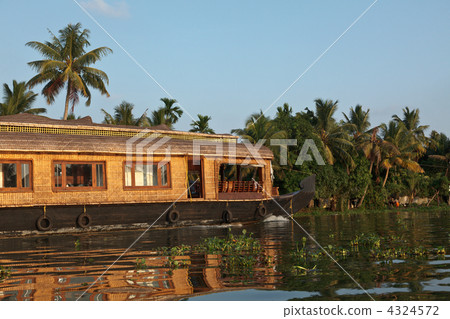 Houseboat on Kerala backwaters, India 4324572