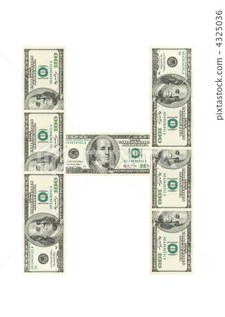 Letter H made of dollars 4325036