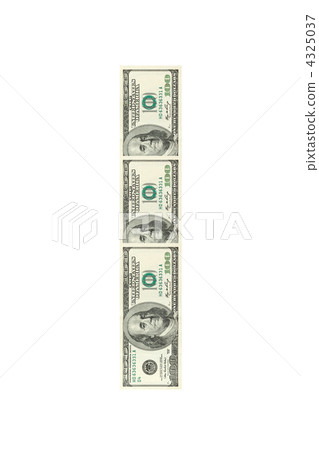 Letter I made of dollars 4325037