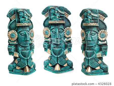 Mayan deity statue from Mexico isolated 4326028
