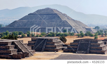 Panorama of Teotihuacan Pyramids 4326133