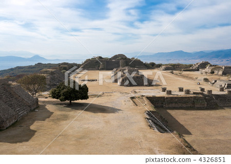 Ancient ruins on plateau Monte Alban in Mexico Ancient ruins on plateau Monte Alban in Mexico 4326851