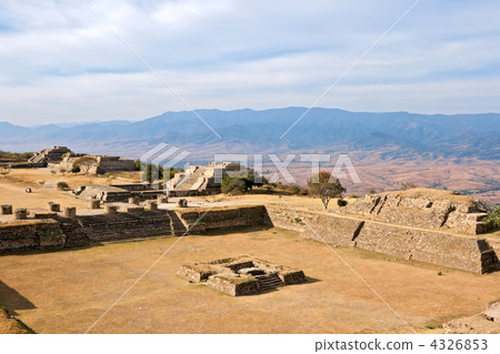 Ancient ruins on plateau Monte Alban in Mexico 4326853
