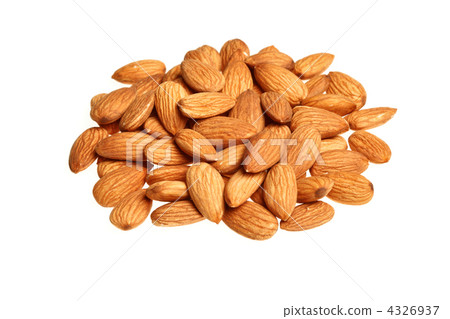 Pile of almonds isolated Pile of almonds isolated 4326937