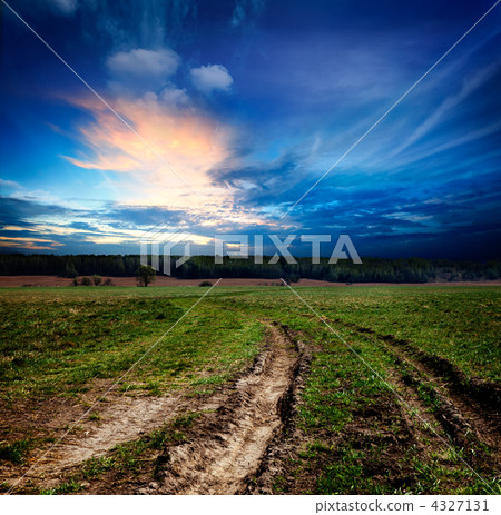 Countryside landscape with dirt  road 4327131