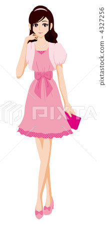 Pink party dress women 4327256