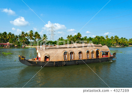 Houseboat on Kerala backwaters, India 4327289