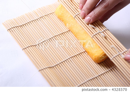 壽司墊 蛋 雞蛋準備的實物 4328370