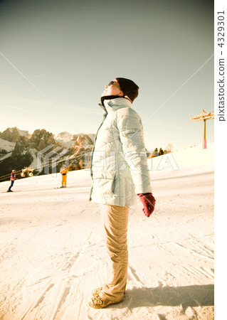 Young Woman Relaxing Under The Sunlight Young Woman Relaxing Under The Sunlight 4329301