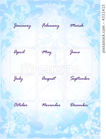Calendar template on the nice winter background Calendar template on the nice winter background 4331415